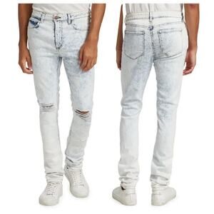 NEW Monfrere Grayson Distressed Skinny Jeans Venice Cotton Size 36x33